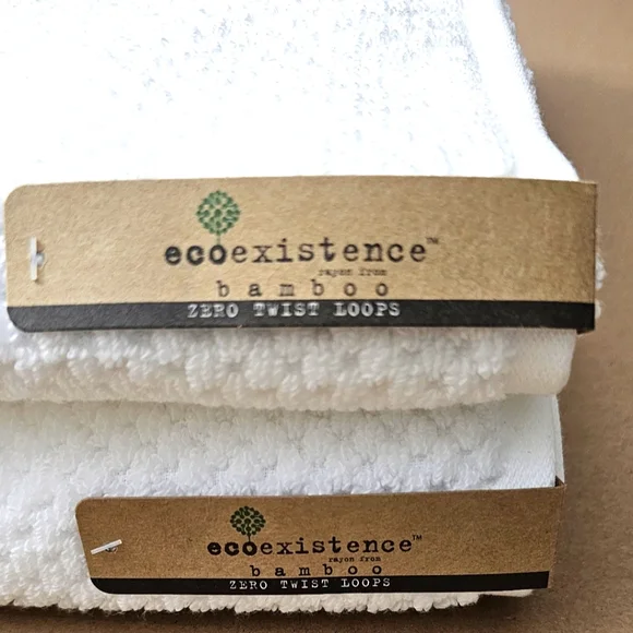 8pc ECOEXISTENCE Bamboo Zero Twist Loops Bath Towel Set - White - Picture 2 of 11